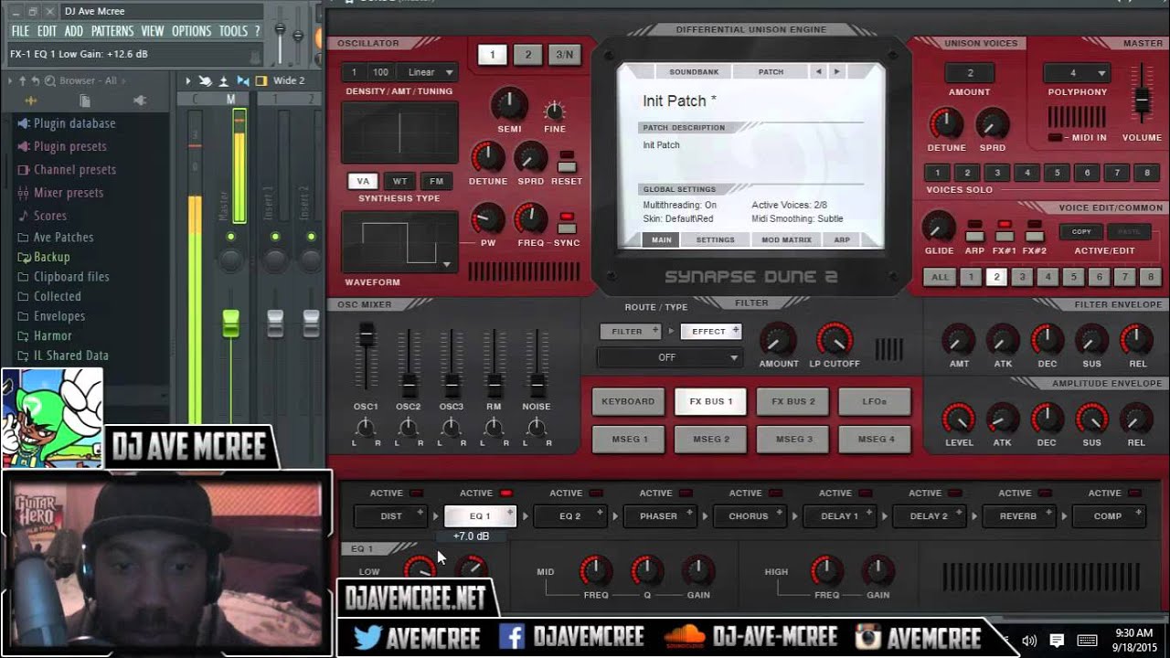 Dune 2 VST tutorial: FX bus 1/2 area
