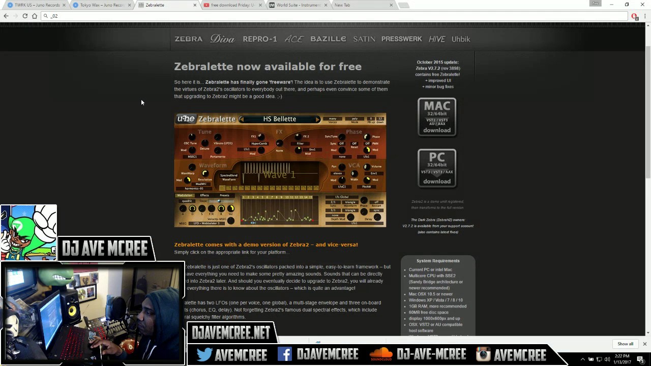 free download Friday: Zebralette synth VST (audio working)WIN/MAC