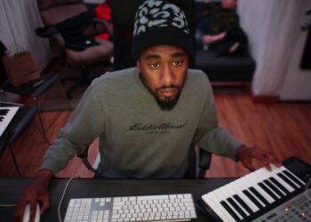 Polyester The Saint Making a Beat at Truth Studios