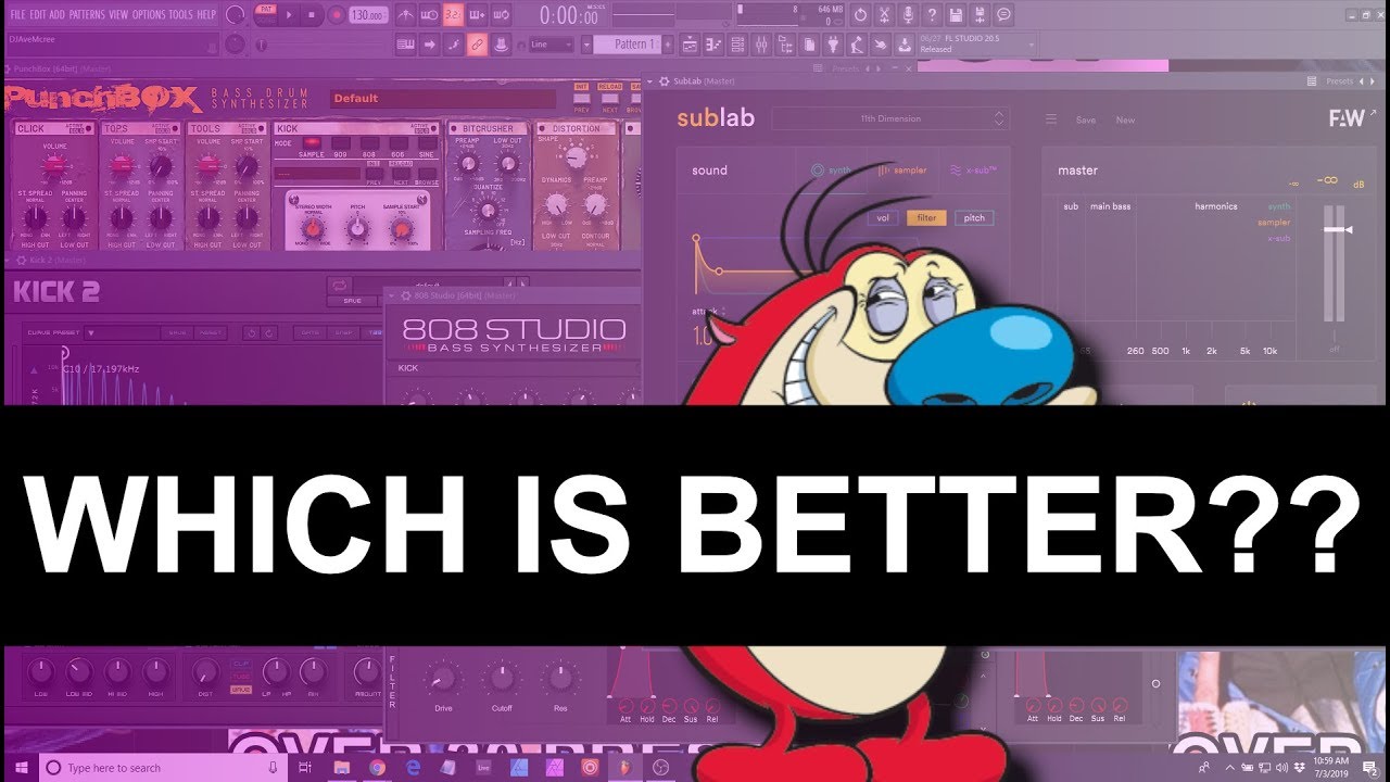 Sublab VS 808 Studio, Kick2, Bassmaster, & Punchbox VST Plugin