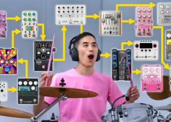Guitar pedals on drums sounds ridiculous